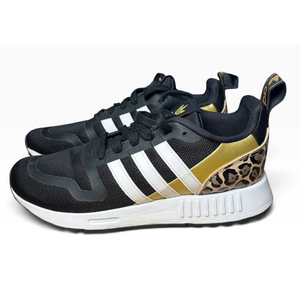 Adidas Multix Womens Sneakers Black Gold Leopard Print H01900 Size 6